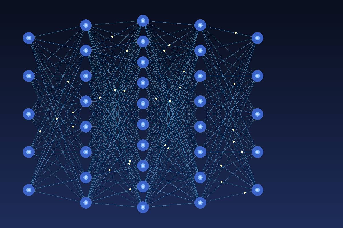 AI神经网络示意图